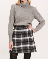 Tyler Boe Plaid Short Skirt in black white - women's skirt