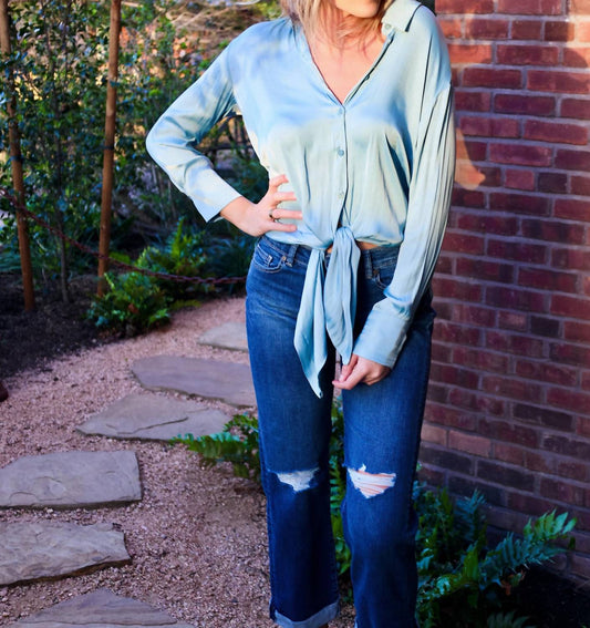 Glam - Silky Long Button Down Shirt