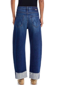 Mother Ankle Cuff Fray Jeans in blue - women's jeans - detail view