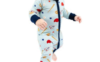 Emerson And Friends - Boy's Play Ball Baseball Bamboo Convertible Footie Romper