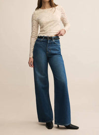Z Supply - Aurora Lace Cropped Long Sleeve Top
