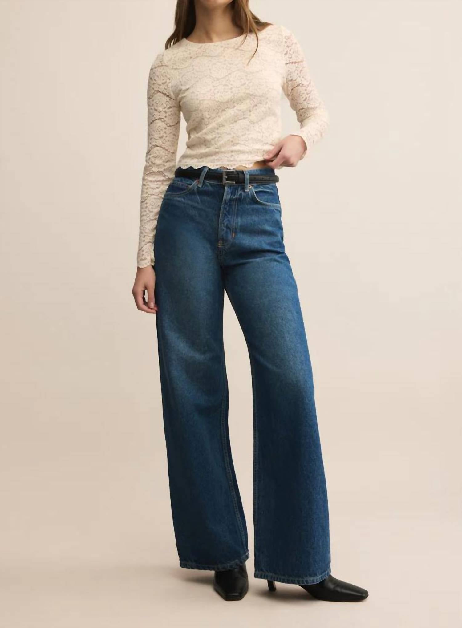Z Supply - Aurora Lace Cropped Long Sleeve Top