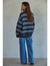 By Together - Knit Striped Crew Neck Sweater