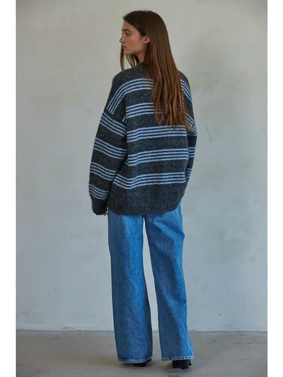 By Together - Knit Striped Crew Neck Sweater