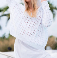 Planet By Lauren G. - Cool Open Knit Textured Hoodie
