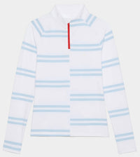 OFFSET STRIPE TECH JERSEY QUARTER ZIP PULLOVER