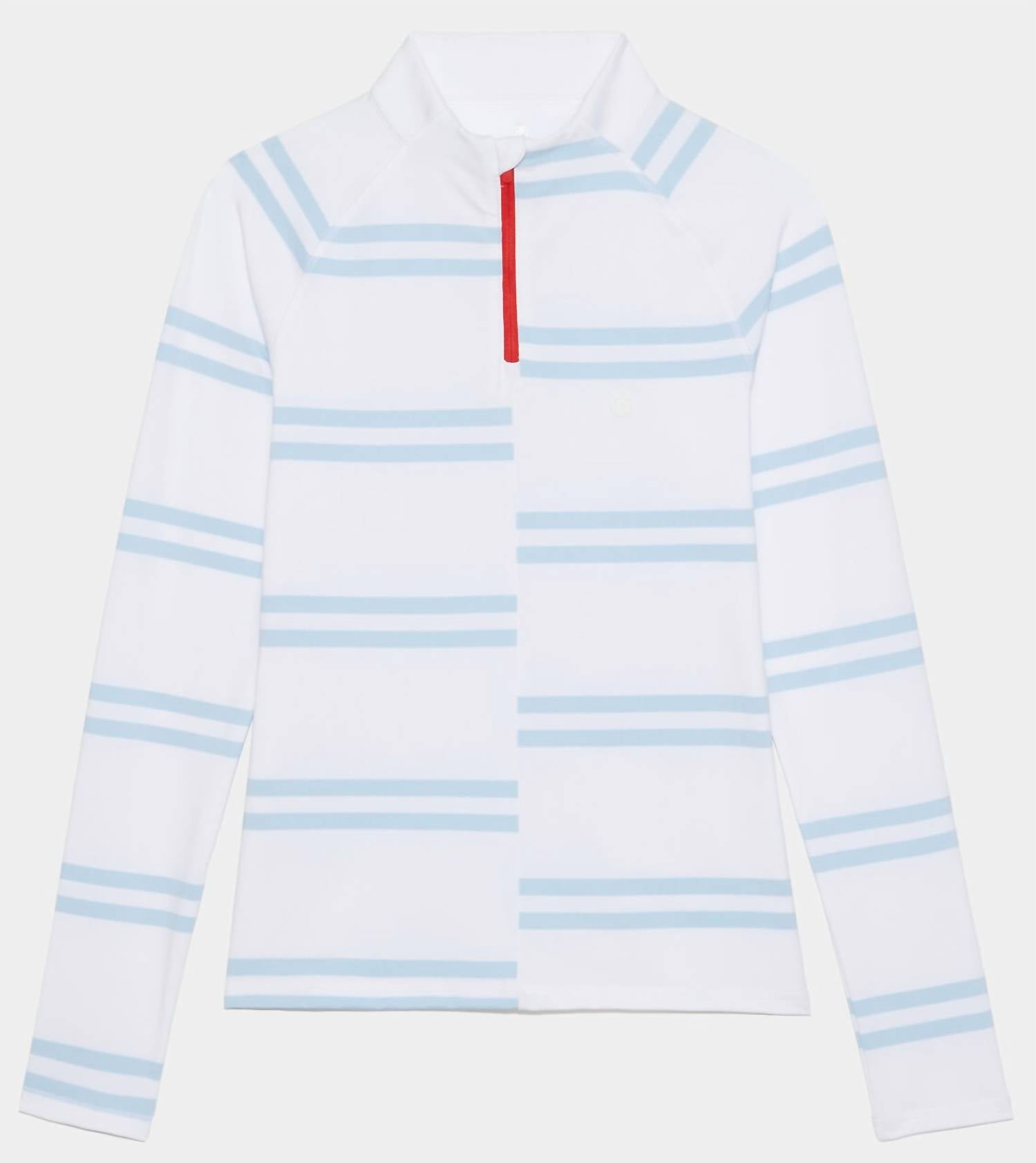 OFFSET STRIPE TECH JERSEY QUARTER ZIP PULLOVER