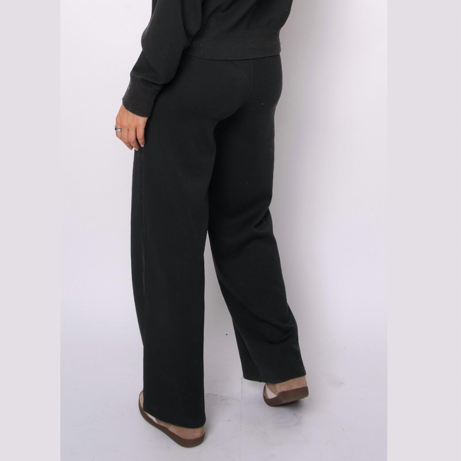RD Style Women's Erika Soft Knit Satin Trim Pant in black - women's pants - detail view