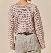 So Me - Scallop Edge Textured Stripe Sweater