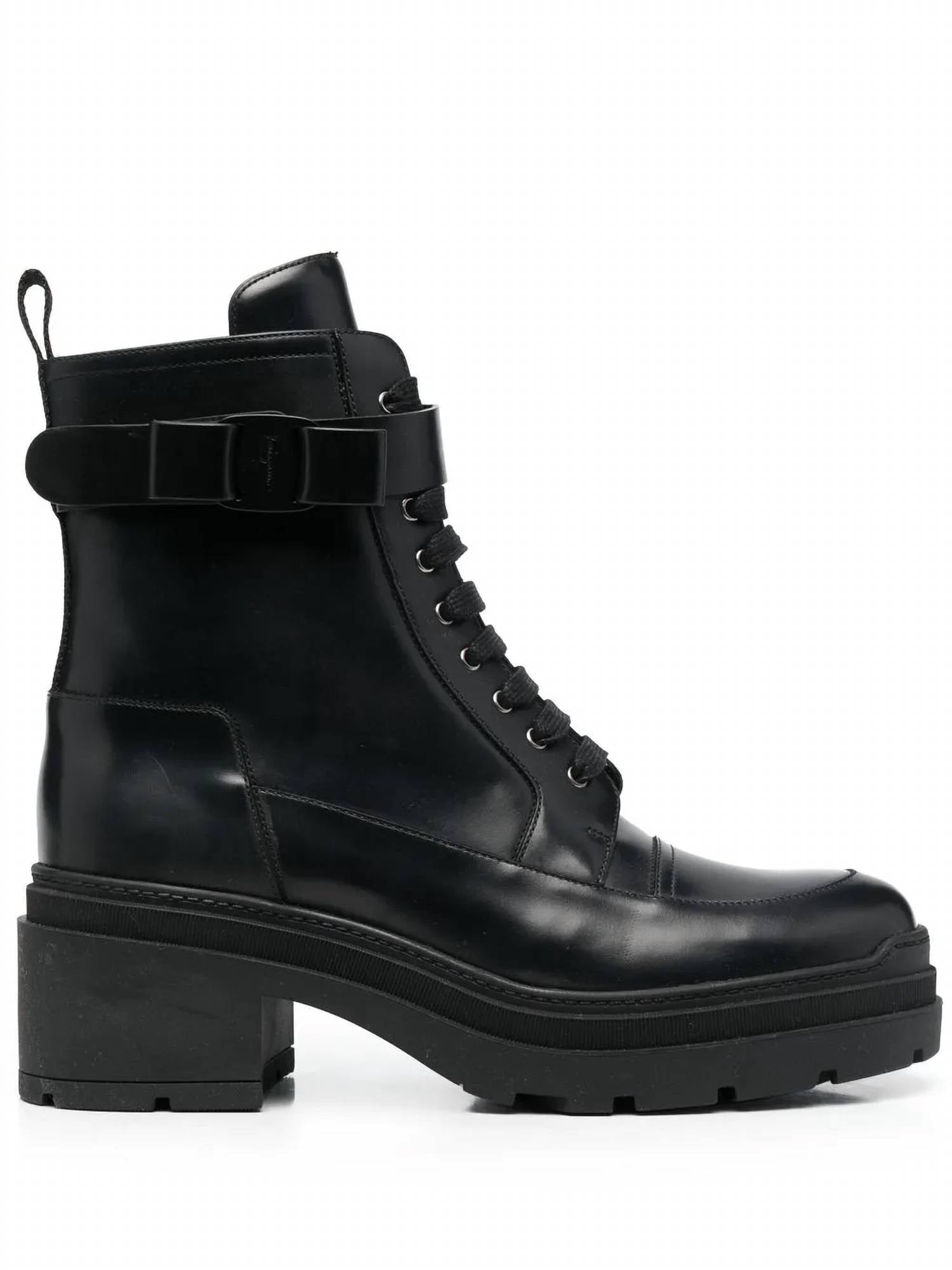 Salvatore Ferragamo - Women's Chunky Leather Biker Boots