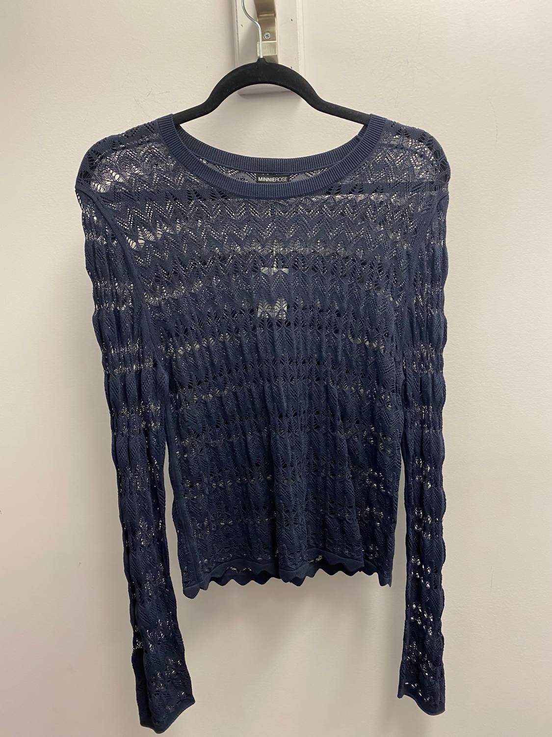 Minnie Rose - Women's Scallop Weave Sweater