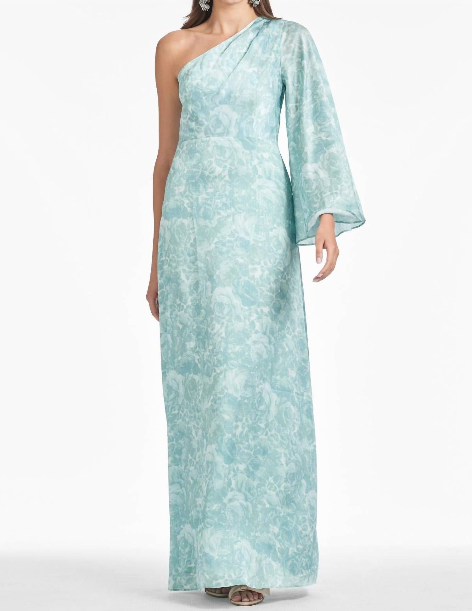 SACHIN & BABI Keely Maxi Gown in sage painted floral - women's dress