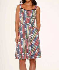 Orchid Bloom - Skulls Rainbow Swing Dress