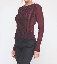 Allie Rose - Ruffle Sheer Blouse