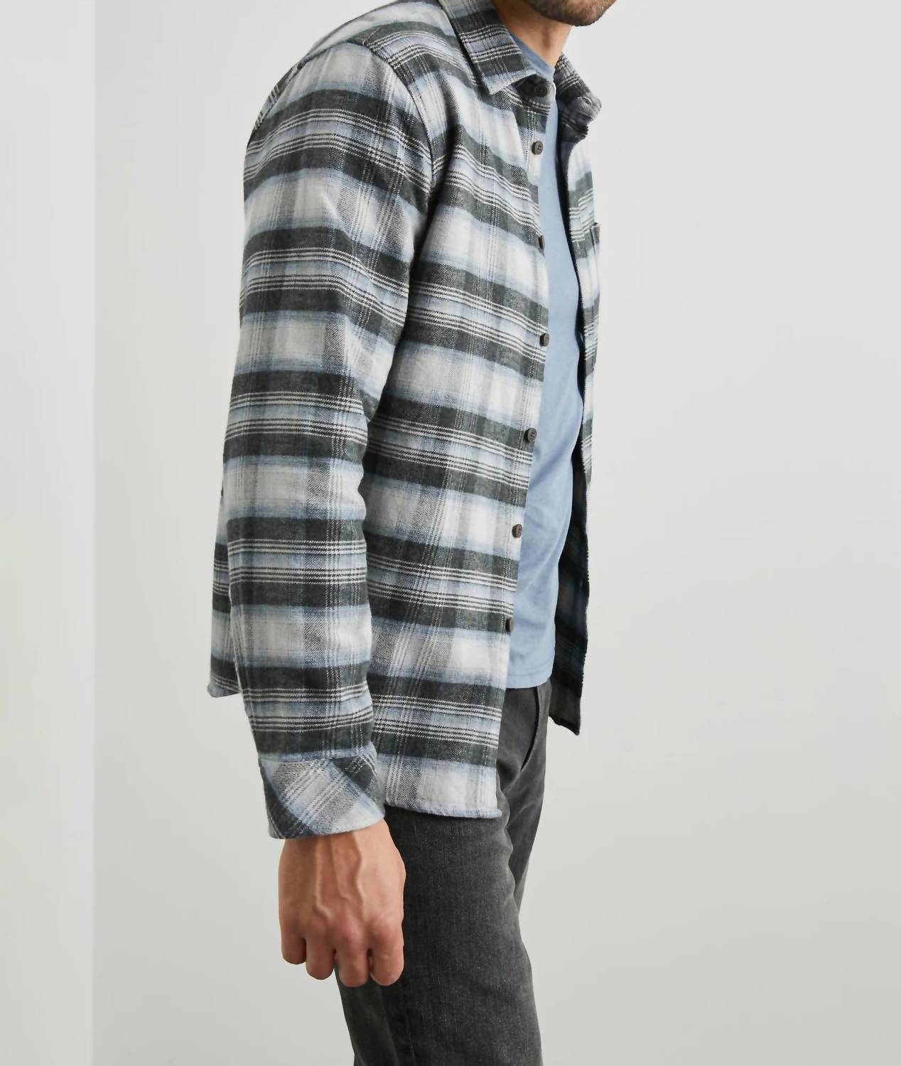 Rails Long Sleeve Forrest Shirt in charcoal heather yucca - men's jacket - alternate view