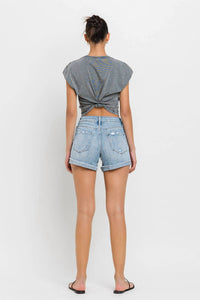 Vervet By Flying Monkey - Louie High Rise Cuffed Stretch Shorts
