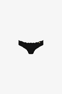 Luli Fama Cosita Buena Wavey Full Ruched Back Bikini Bottom in black - women's swimwear - view 4