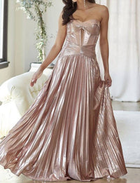 Maniju - Magic In Motion Strapless Metallic Gown