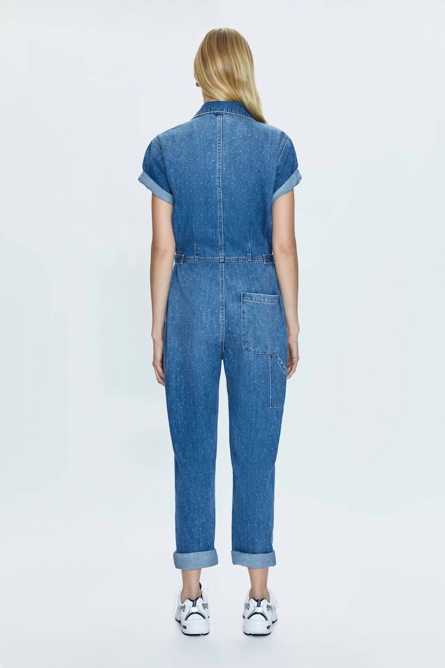 PISTOLA Grover Fieldsuit Utopia Dot Jumpsuit in blue - women's pants - view 6
