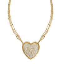 Adriana Pappas - Women's Chained Pave Heart Necklace