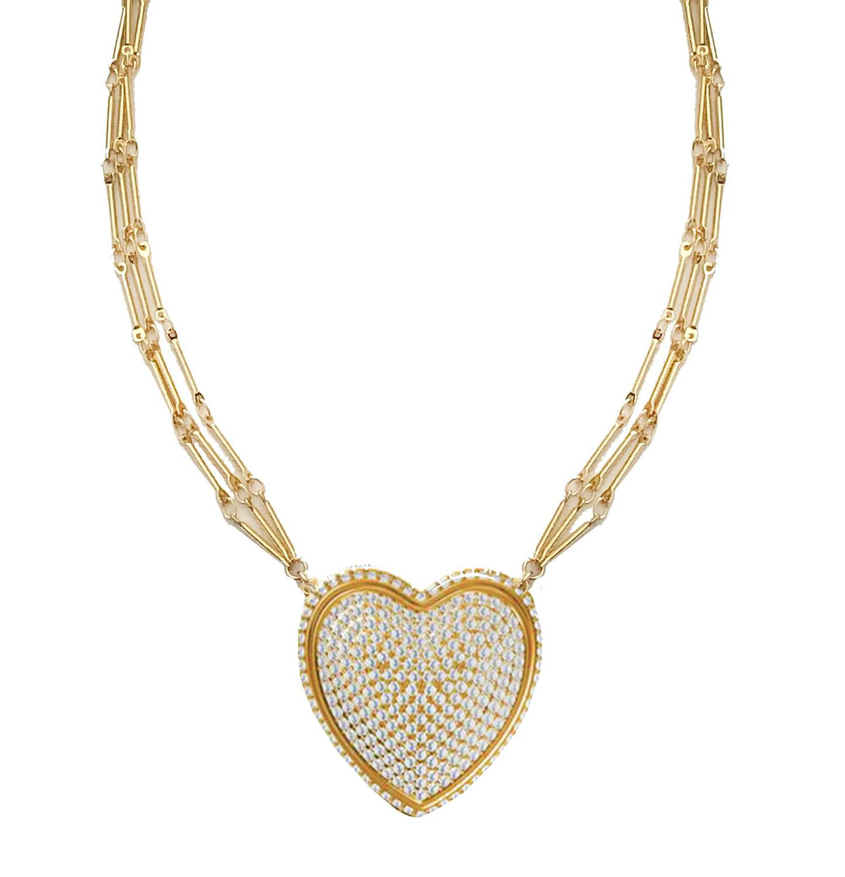Adriana Pappas - Women's Chained Pave Heart Necklace