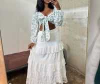 Mable - Long Sleeve Tie-front Top