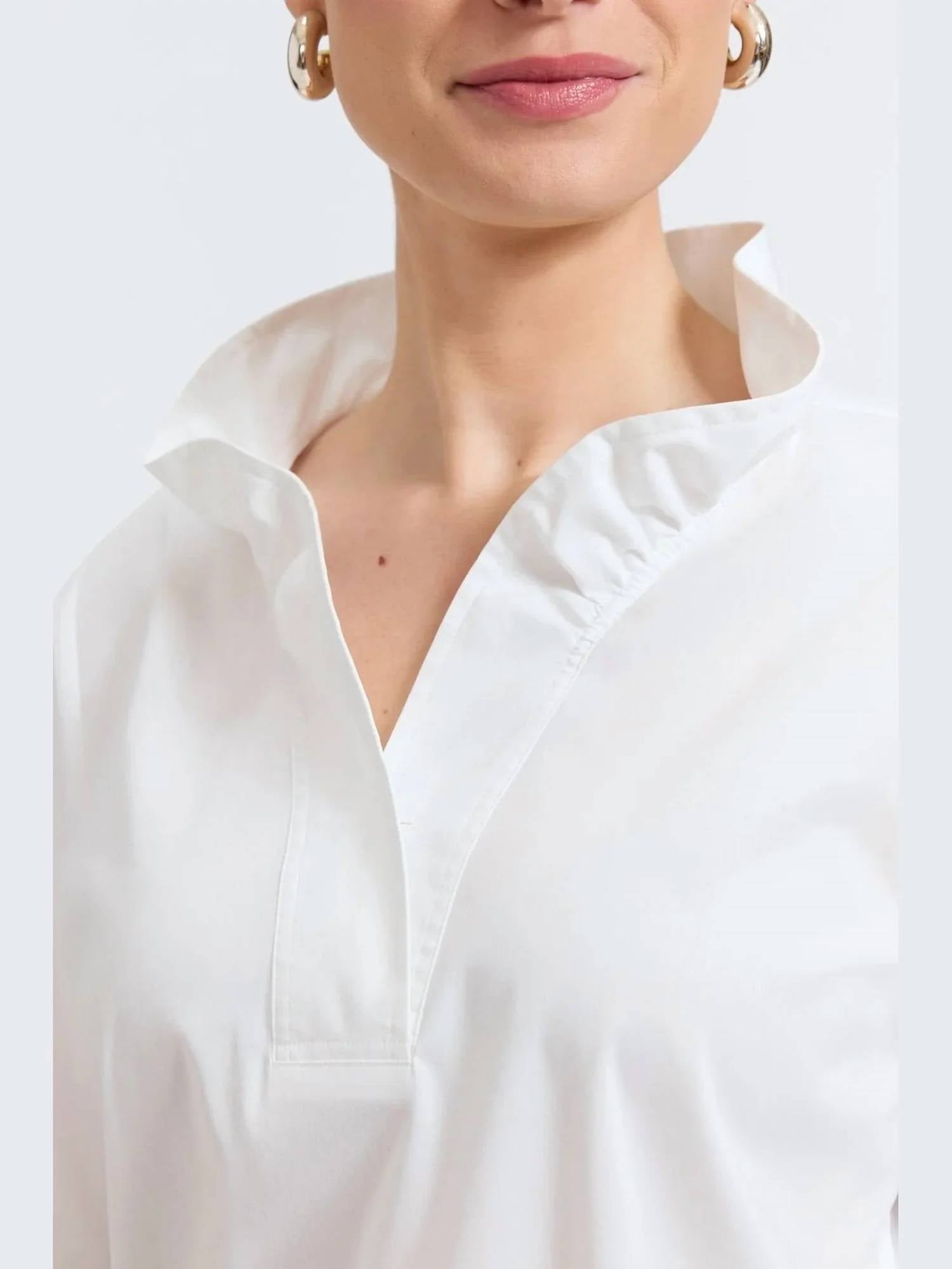 Foxcroft - Tammy Poplin Long Sleeve Popover Shirt