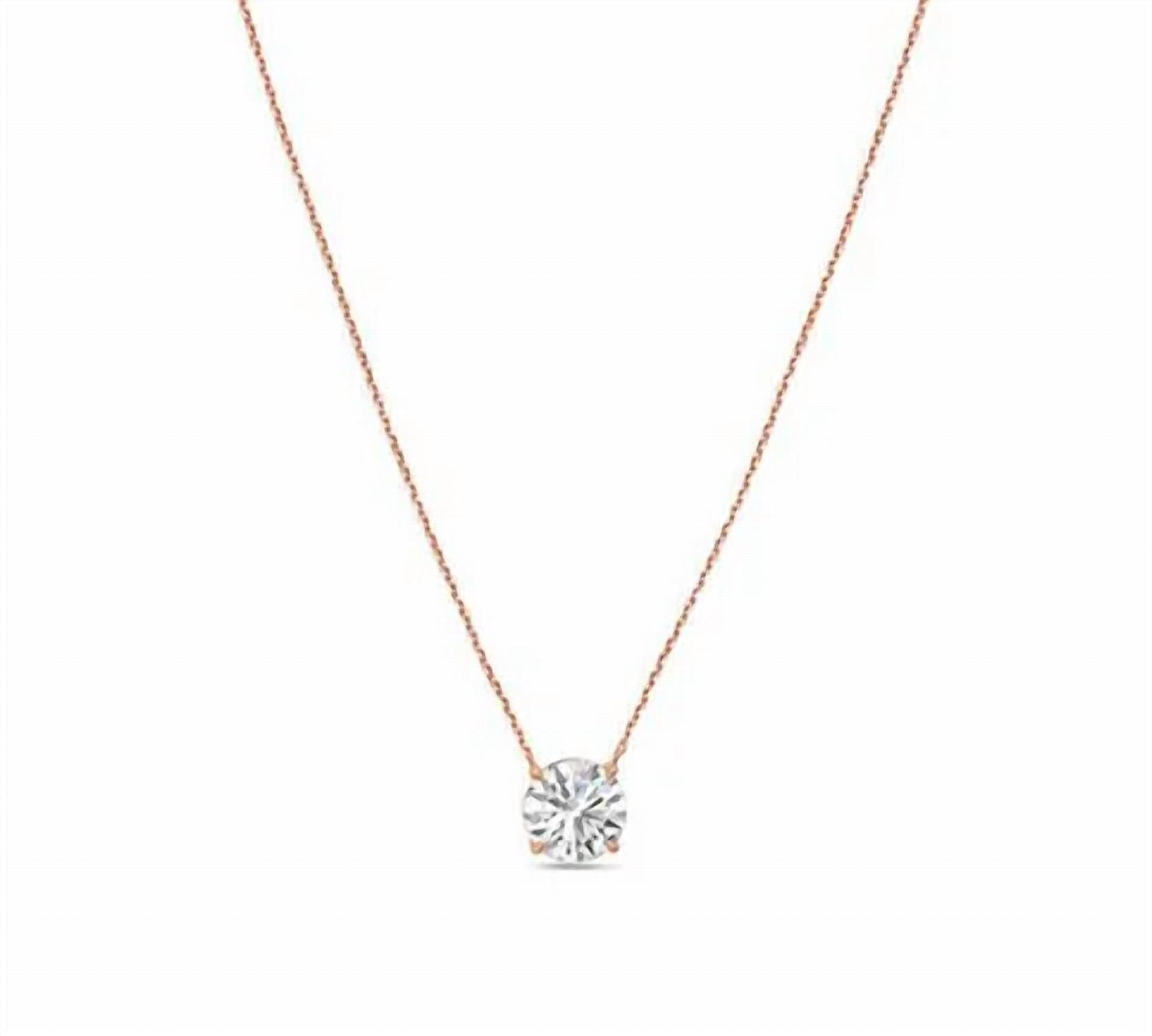 Diana M Jewels - 12.00 Cts Lab Grown Diamond Solitaire Pendant Necklace