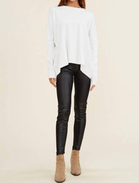 Charlotte Avery Quinn Soft-drape Relaxed Pullover in white - women's sweater