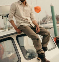 Taylor Stitch Men's Foundry Shirt in natural chambray - men's long sleeve top - view 4