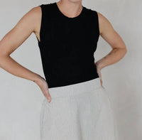 Mod Ref - Modern Ribbed Black Tank