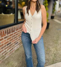 Tribal - Button-up Sweater Vest With Wood Buttons