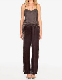 Johnny Was Ravi Wide Leg Velvet Pant in graphite - women's pants