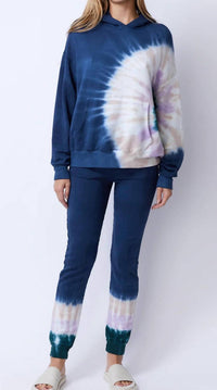 Monrow - Tie Dye Slouchy Pullover Sweatshirt