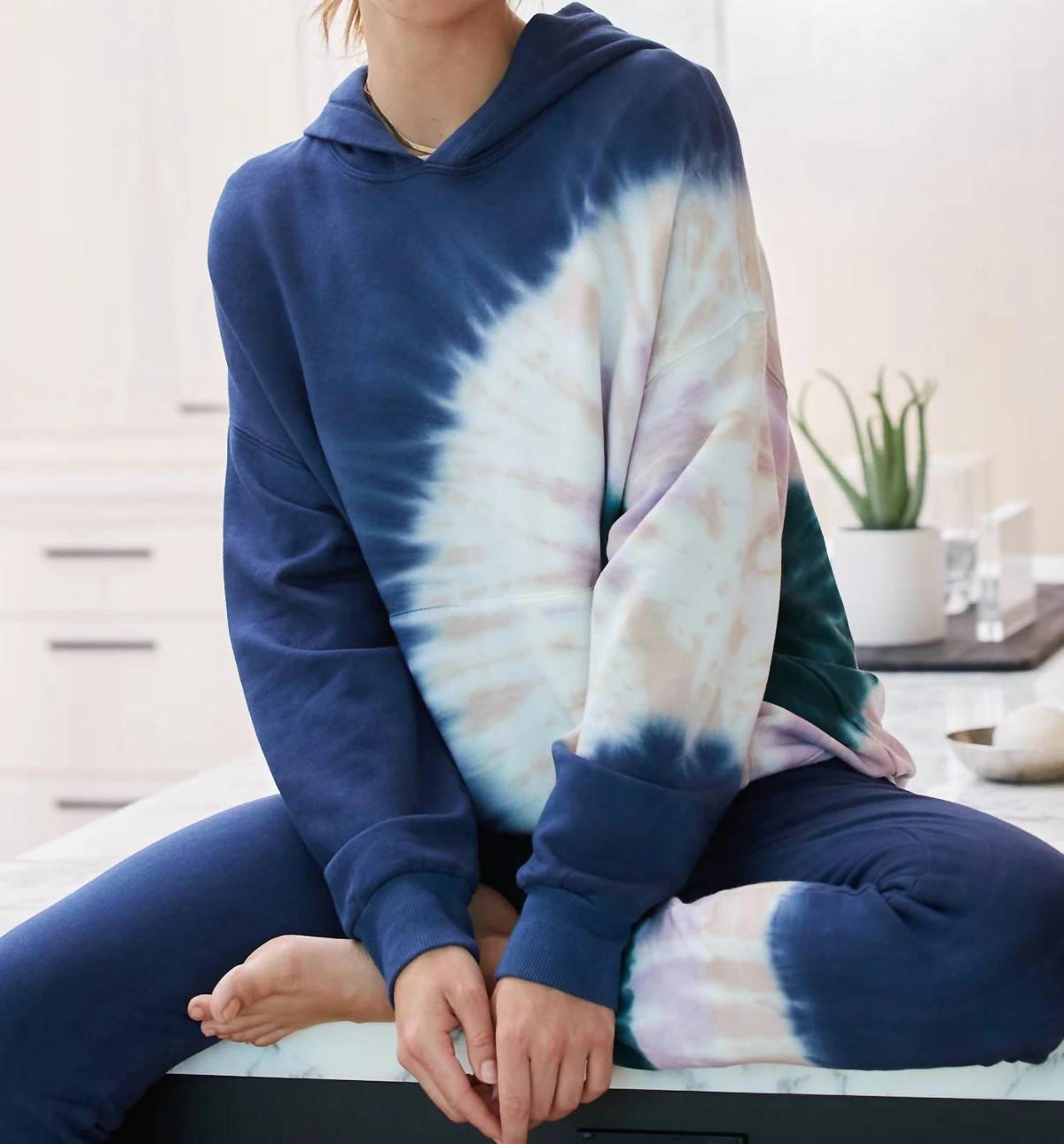 Monrow - Tie Dye Slouchy Pullover Sweatshirt