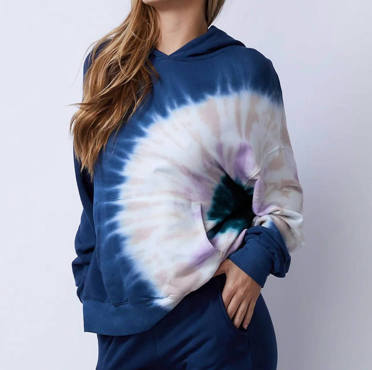 Monrow - Tie Dye Slouchy Pullover Sweatshirt
