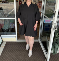 Umgee - A-line Mini Dress With Scallop Hem