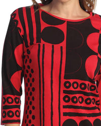 Jess & Jane - Bebop Printed Cotton Top - Plus