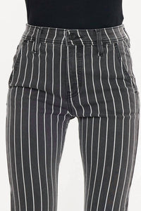 Kancan - Stripe Pants With Frayed Hem