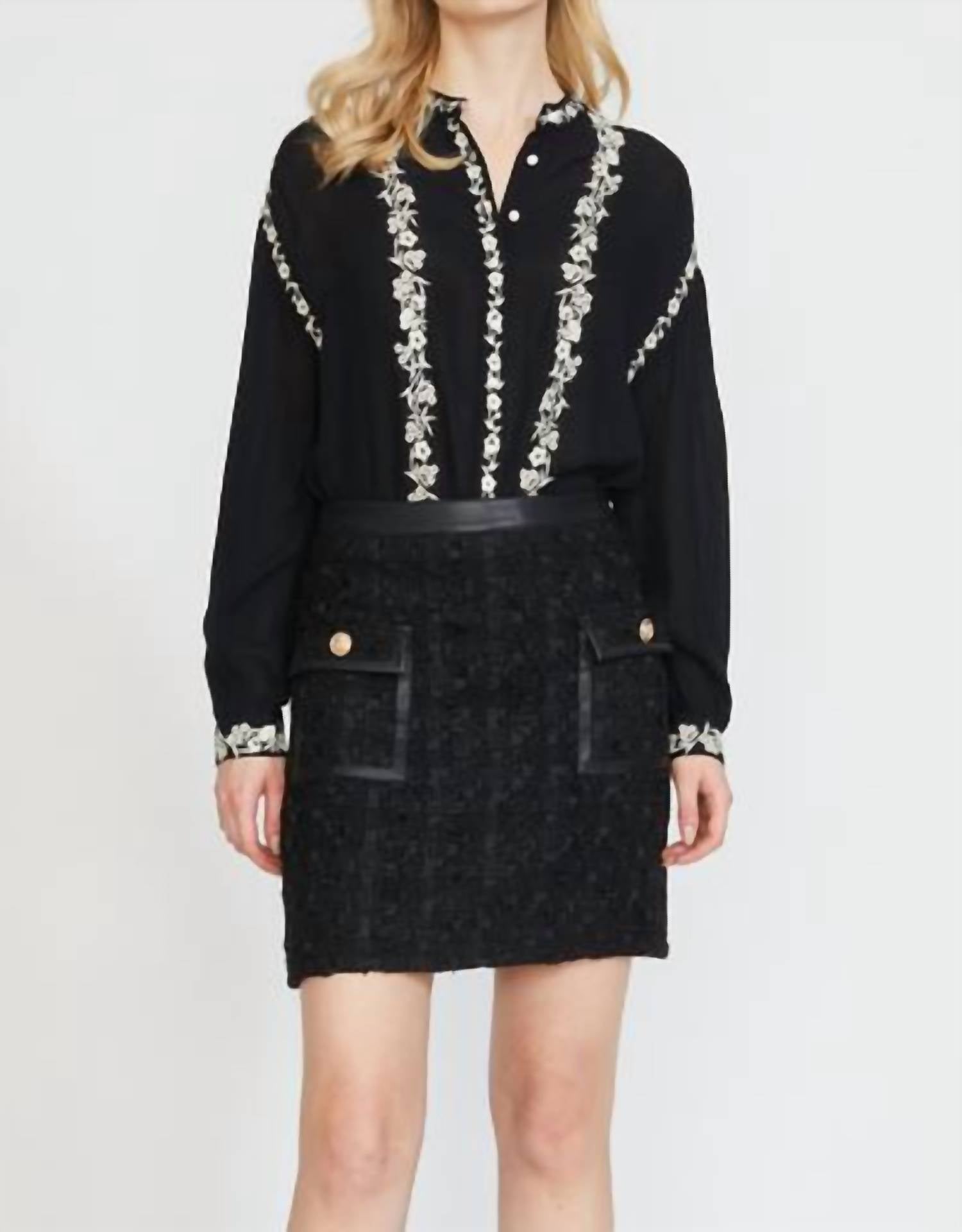 Stellah - Tweed Textured Skirt