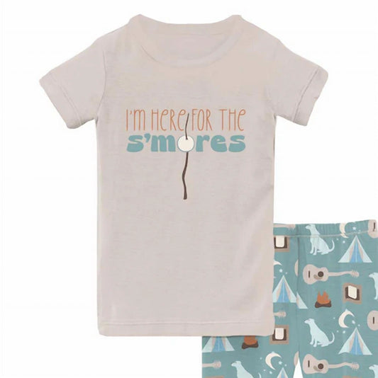 Kickee - Girl's Graphic Tee Pajama Set