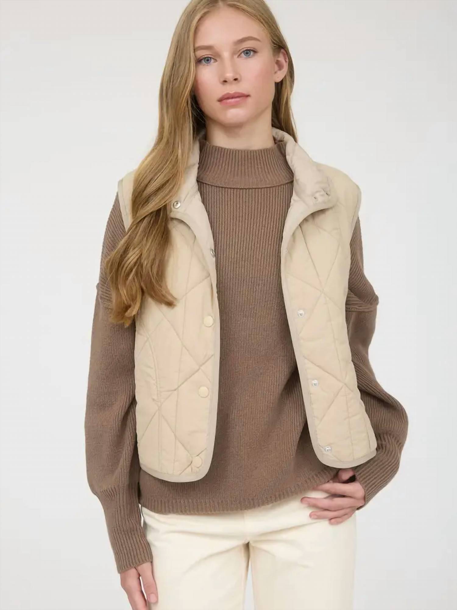 Blu Pepper - Snap Button Quilted Puffer Vest