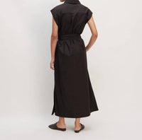 Everlane Supima Short Sleeve Shirt Dress in black - women's dress - detail view