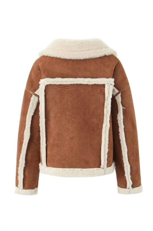 Sundayup - Women's Sherpa Lining Suede Jacket