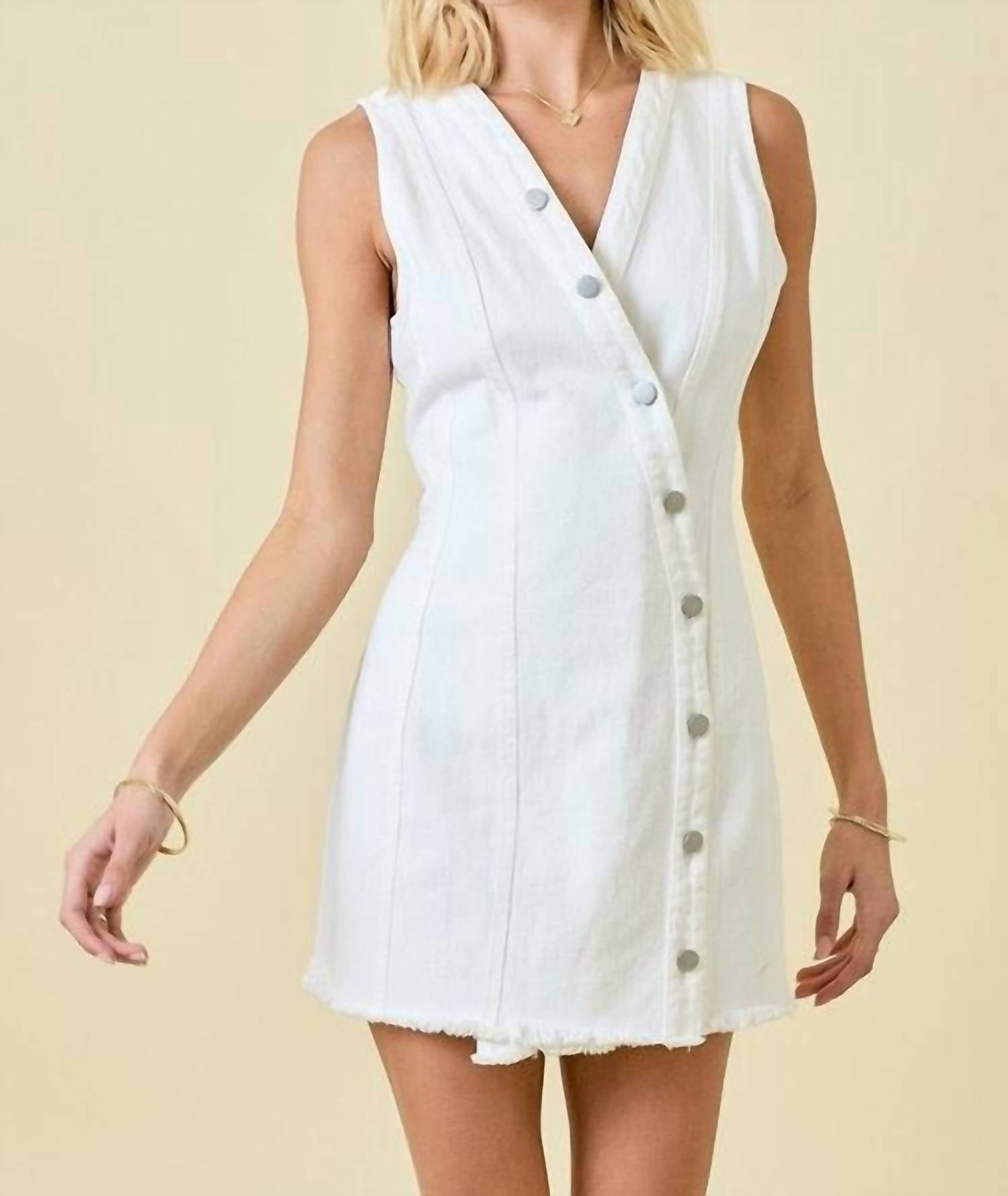 Day + Moon - Denim Button Mini Dress