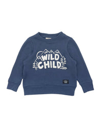feather 4 arrow Kid's Wild Child Hacci Pullover Top in crown blue - kids' shirt