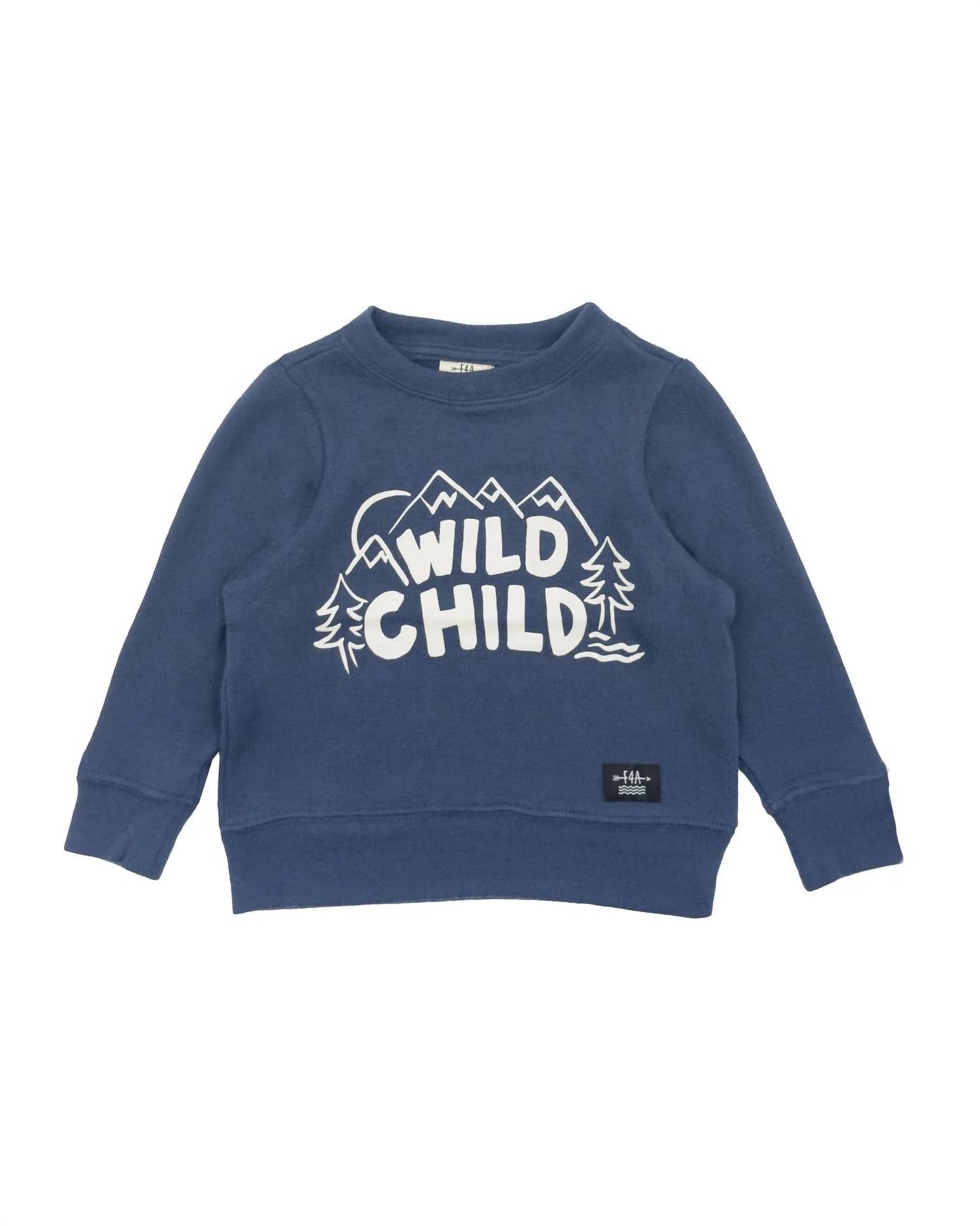 feather 4 arrow Kid's Wild Child Hacci Pullover Top in crown blue - kids' shirt