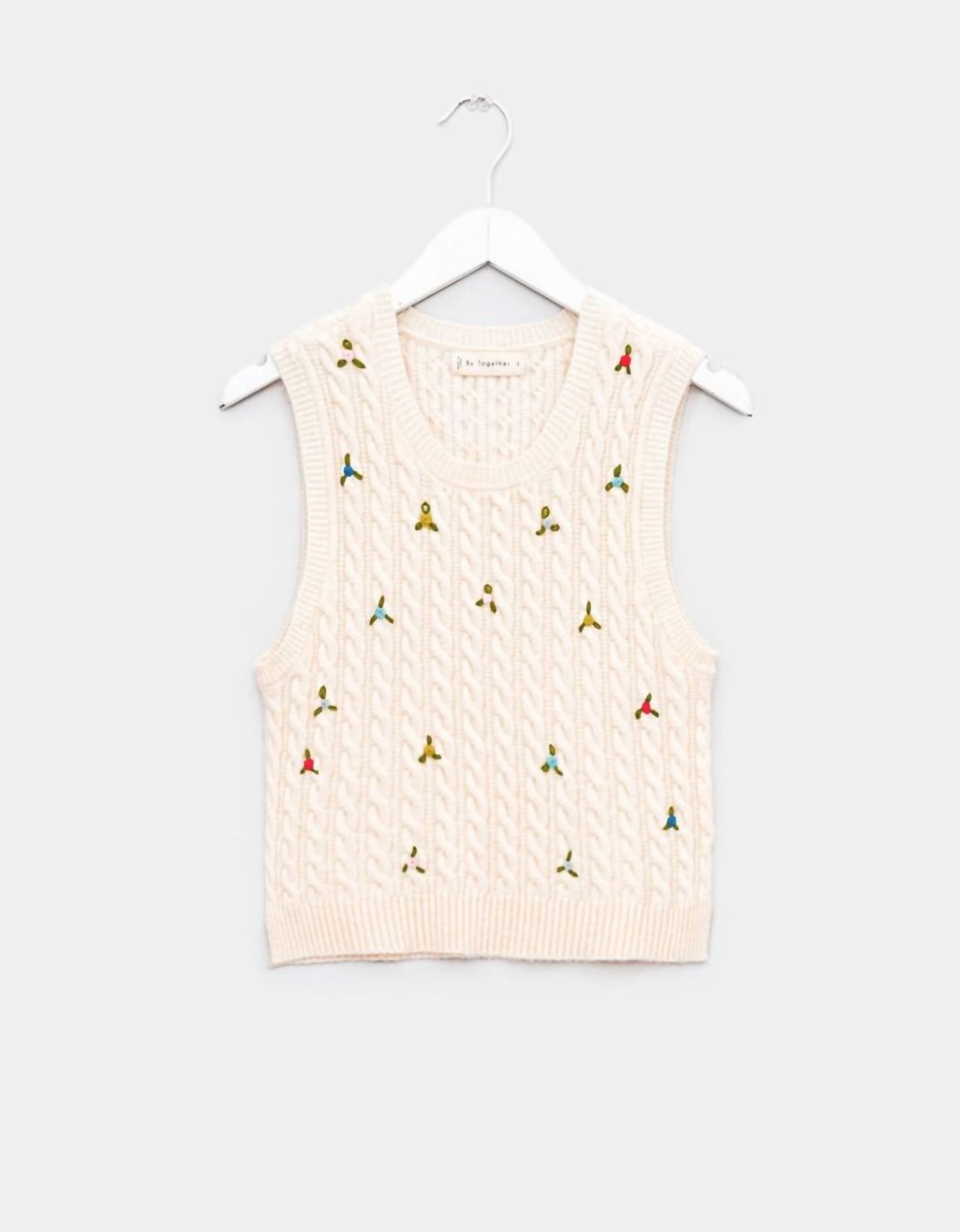 By Together - Flower Knit Sweater Vest