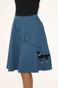 Orchid Bloom - Embroidered Poodle Swing Skirt