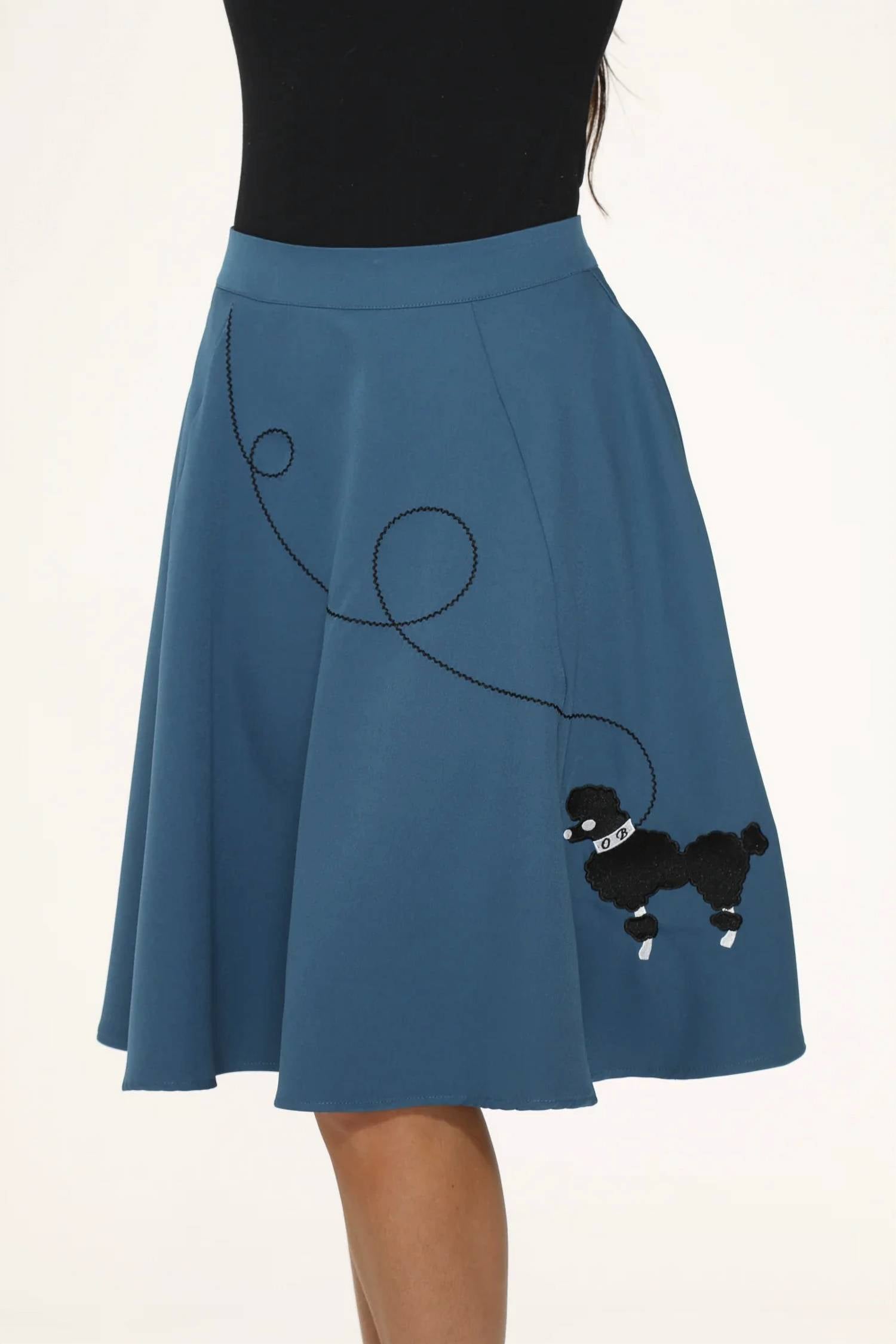 Orchid Bloom - Embroidered Poodle Swing Skirt